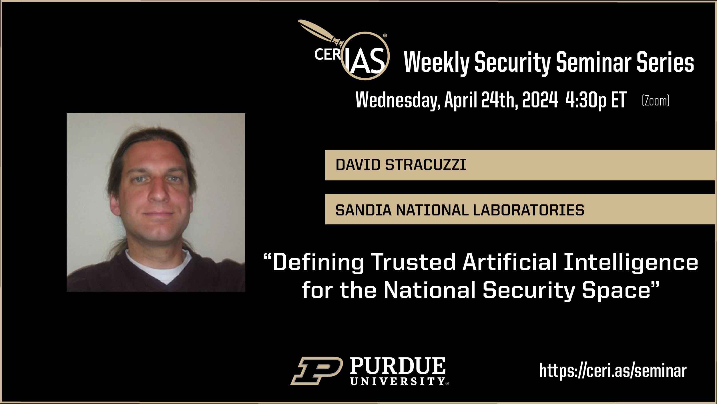 David Stracuzzi <span>Sandia National Laboratories</span>04/24/2024 04:30pm